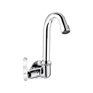 Sink Cock With Left Operated  Swinging Spout (Wall Mounted)